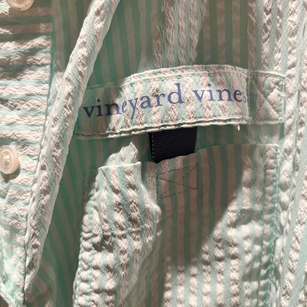 Vineyard Vines Mint and White Striped Performance Romper - Picture 3 of 7
